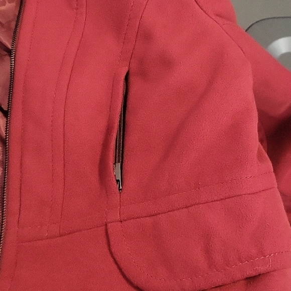 Express Vintage Structured Peplum Lined Zip Front Red Moto Jacket Size M - Picture 7 of 14